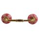 Old Red Ceramic Bridge  Drawer Handle